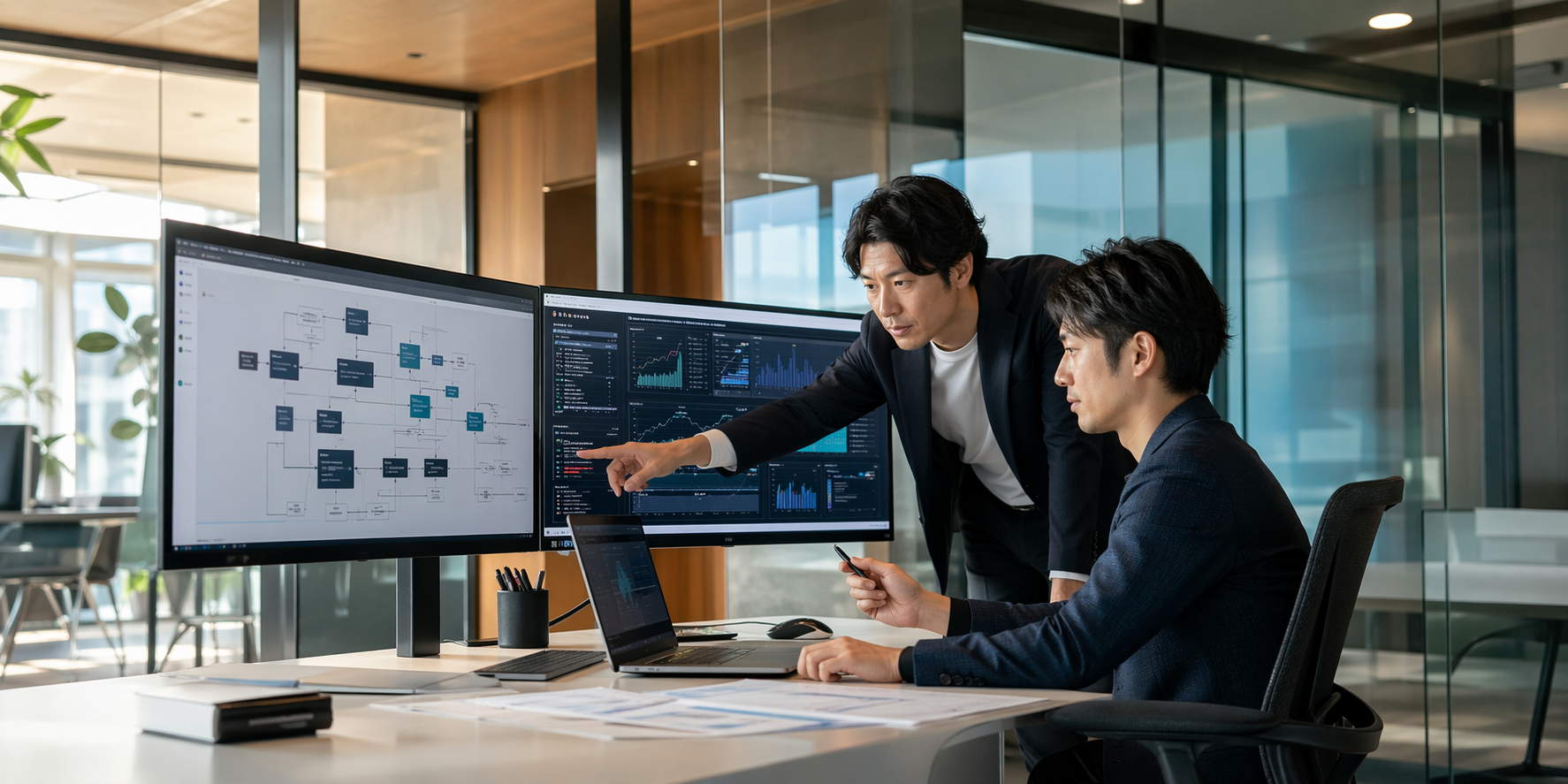 業務システム開発の現場を表現した写真